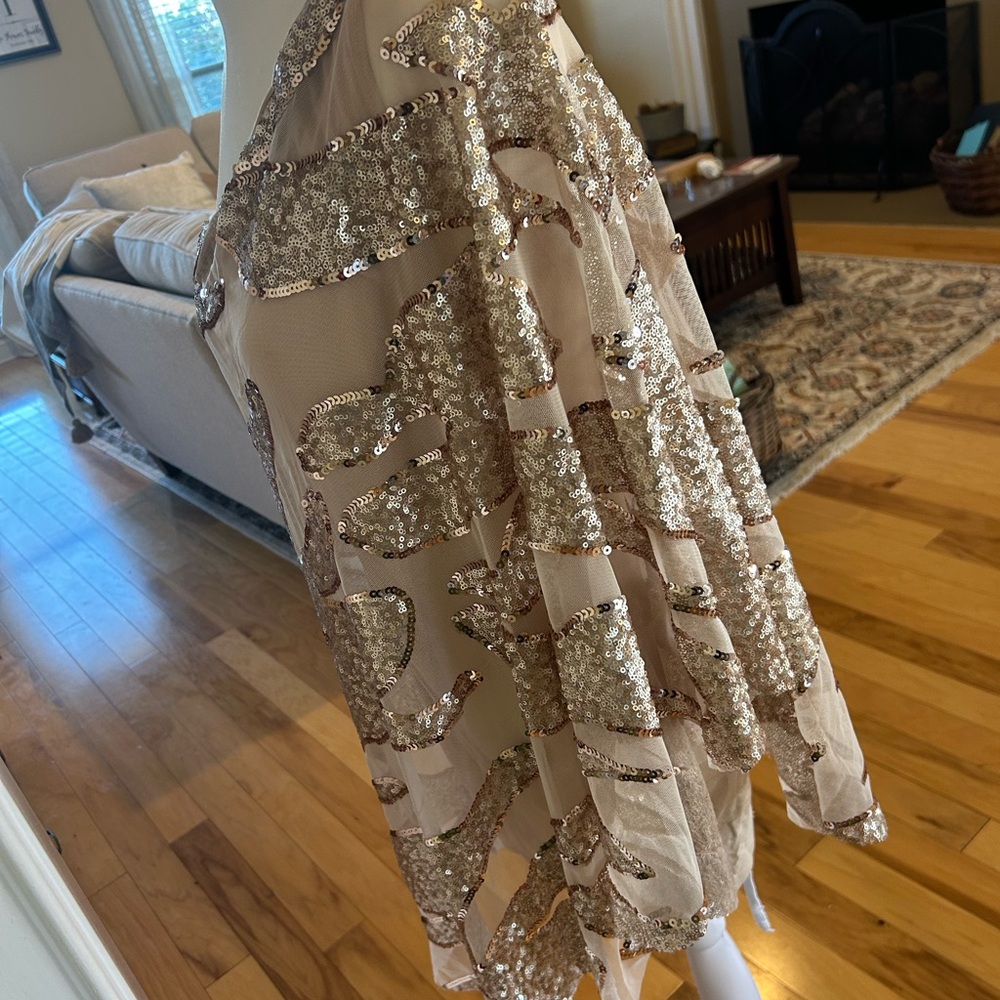 NWT Bebe Corsican Nights Moore Asymmetrical One-Shoulder Sequin Mini Dress - Picture 5 of 14